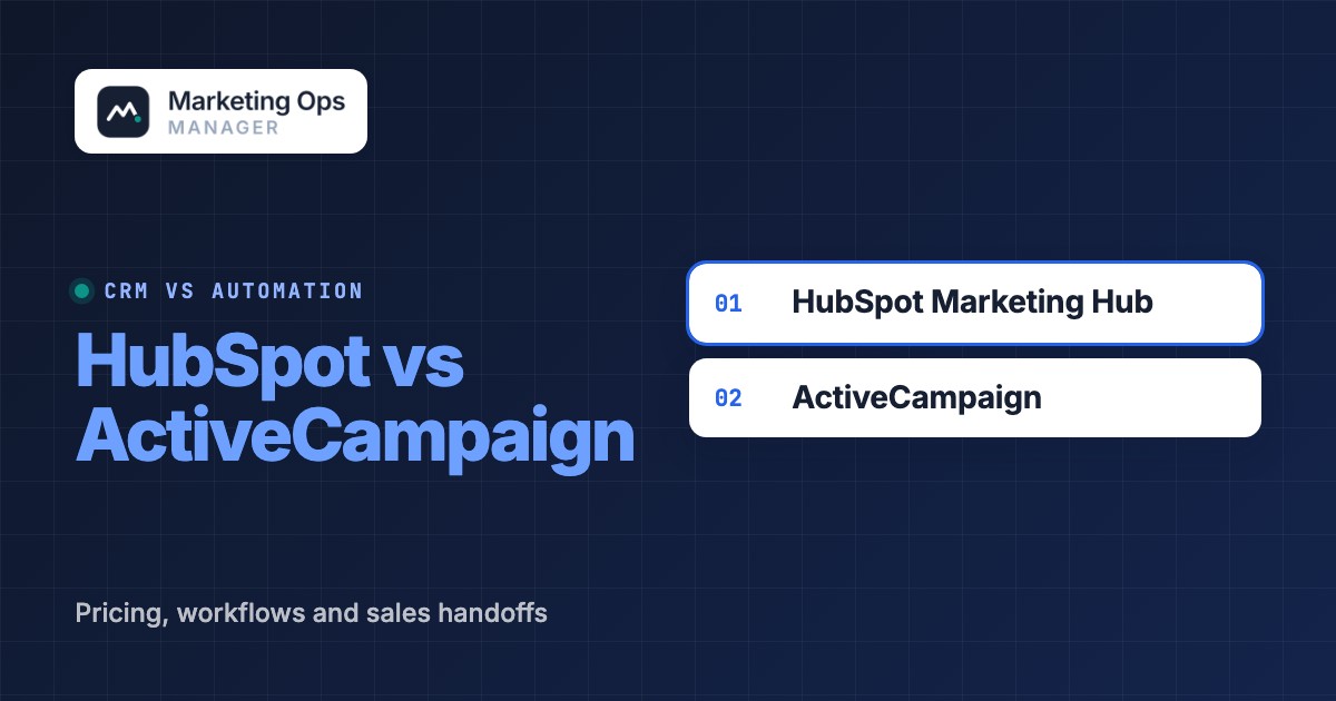 HubSpot vs ActiveCampaign: Pricing, Automation and CRM Fit, featured image