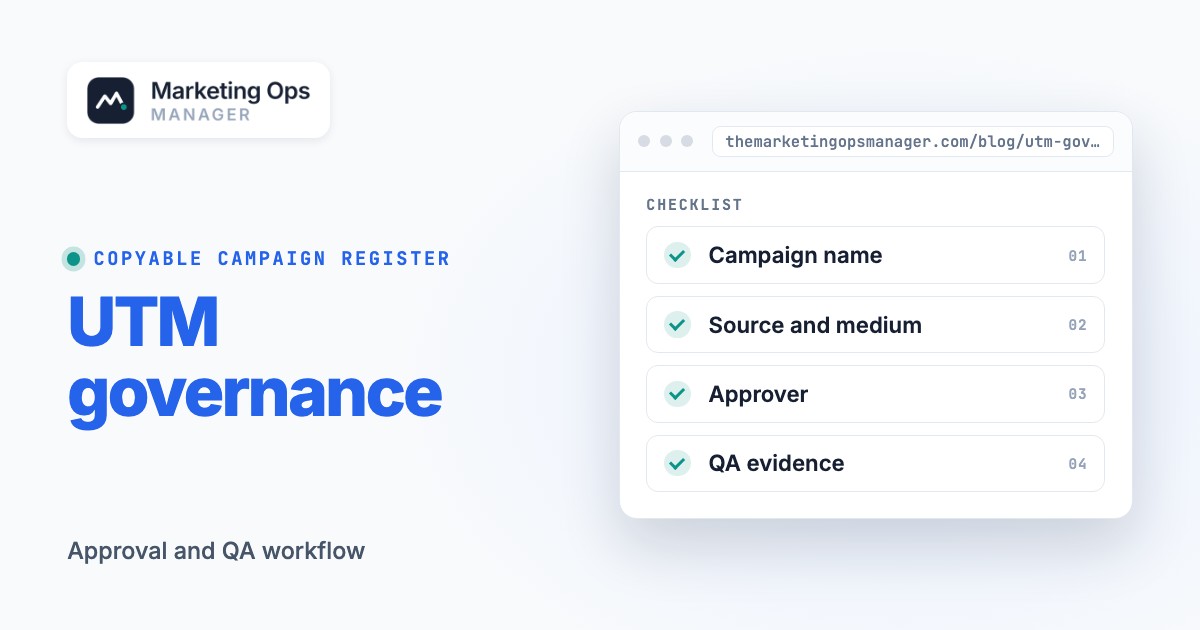 UTM Governance Template: Campaign Register, Rules and QA, featured image